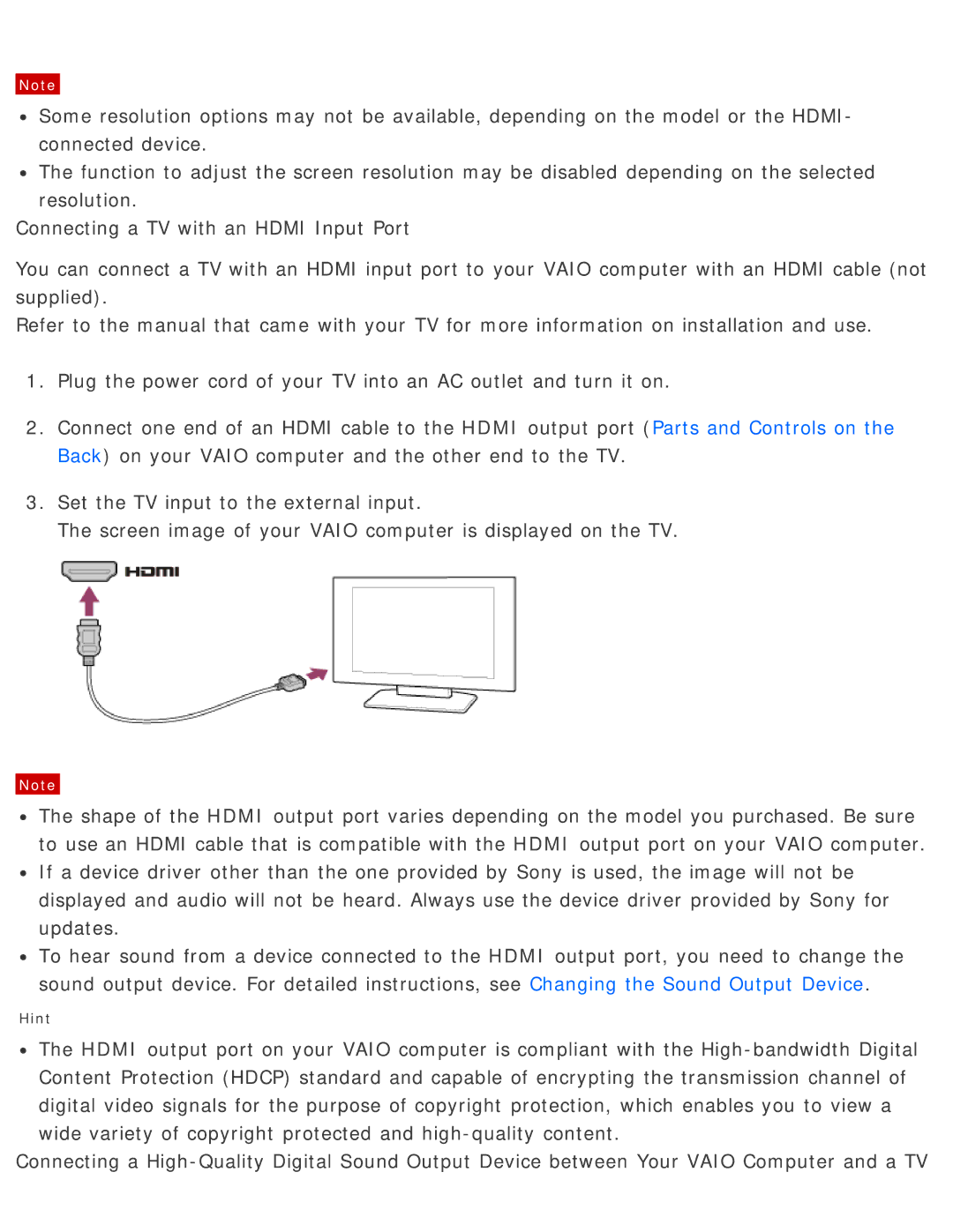 Sony SVD13225PXB manual Hint 