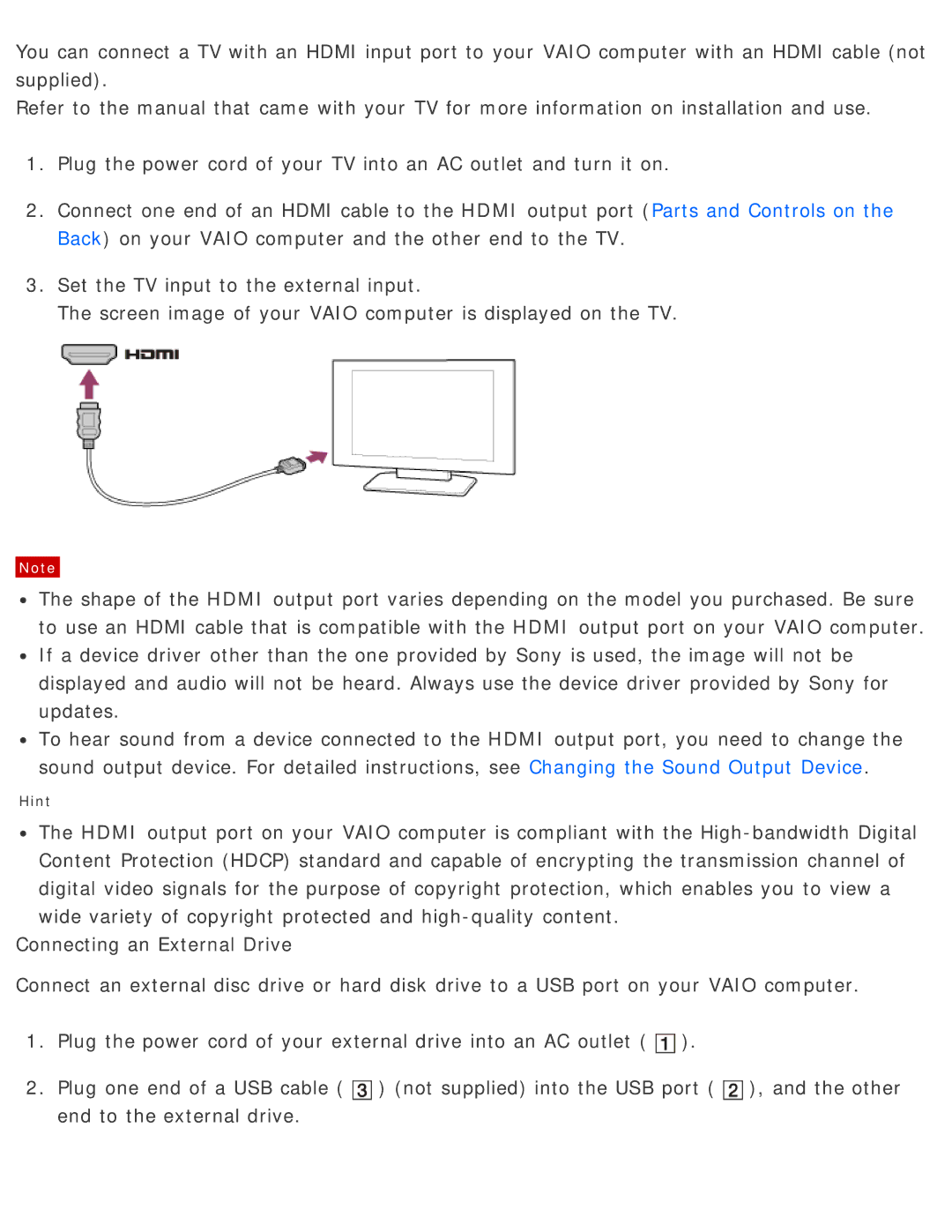 Sony SVD13225PXB manual Hint 