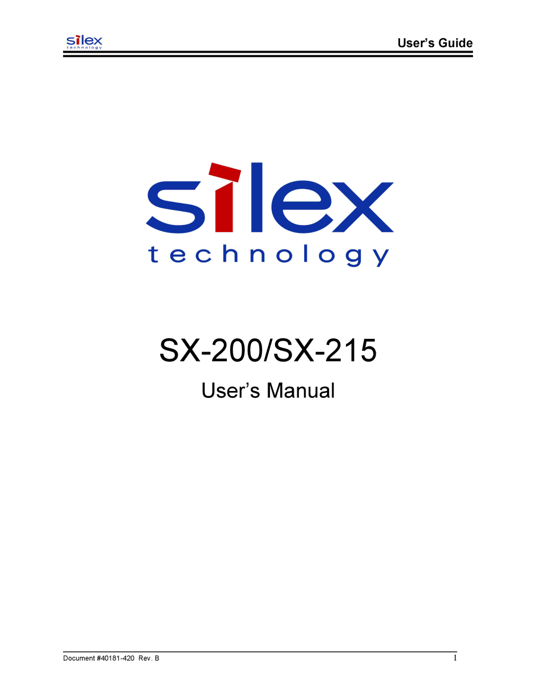 Sony user manual SX-200/SX-215, User’s Guide 