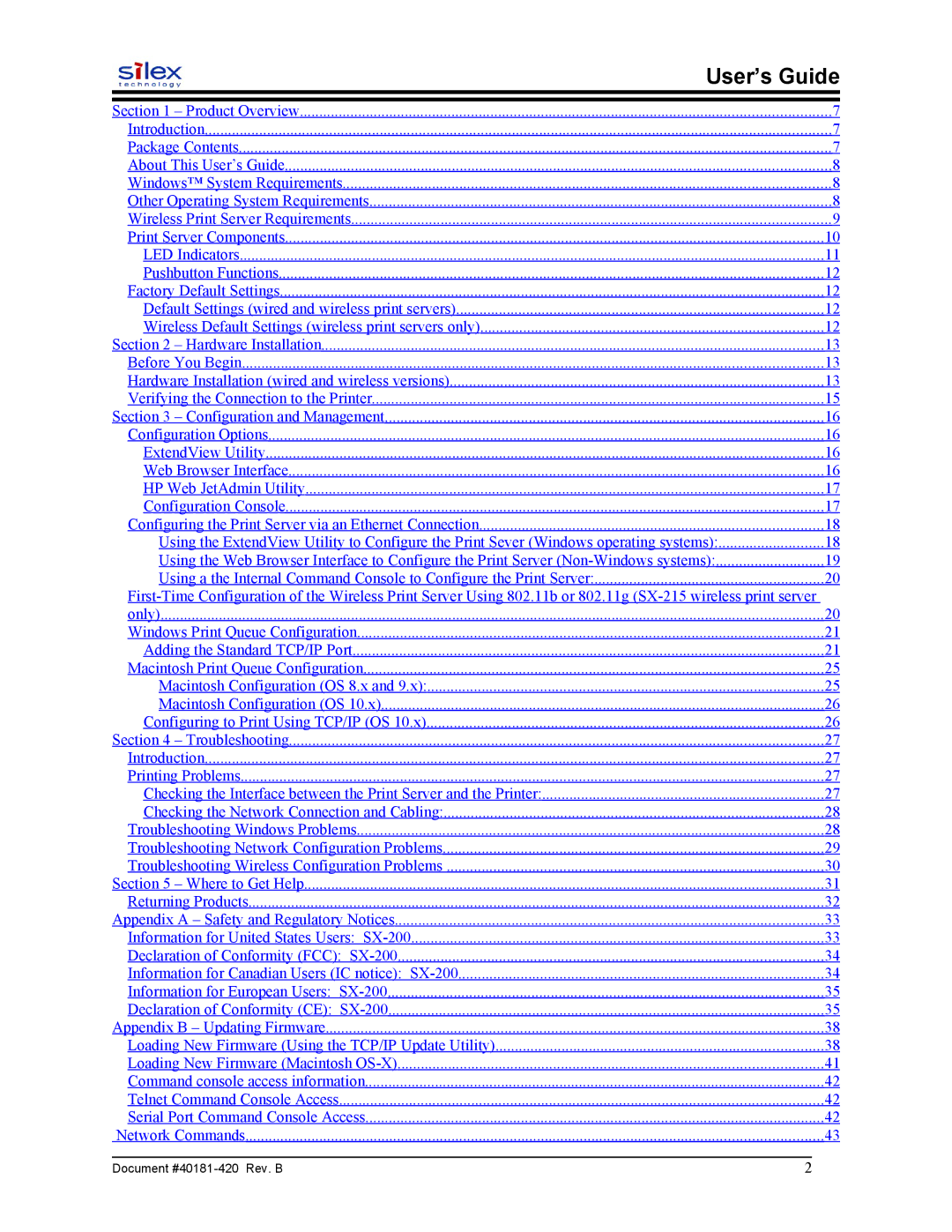 Sony SX-215 user manual User’s Guide 