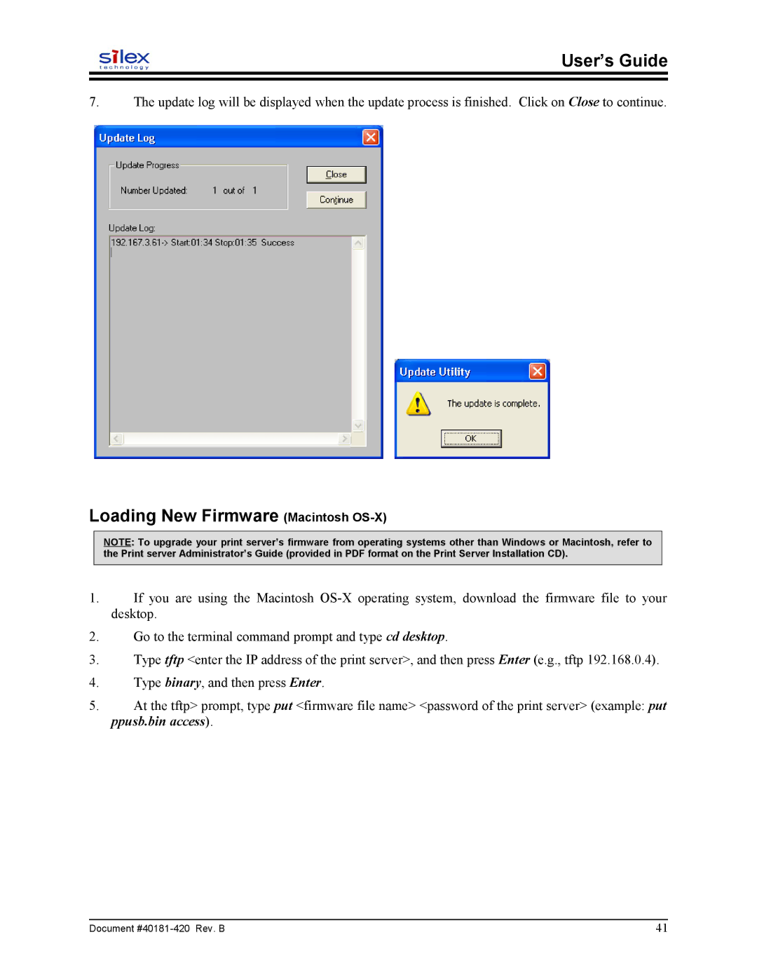 Sony SX-215 user manual Loading New Firmware Macintosh OS-X 