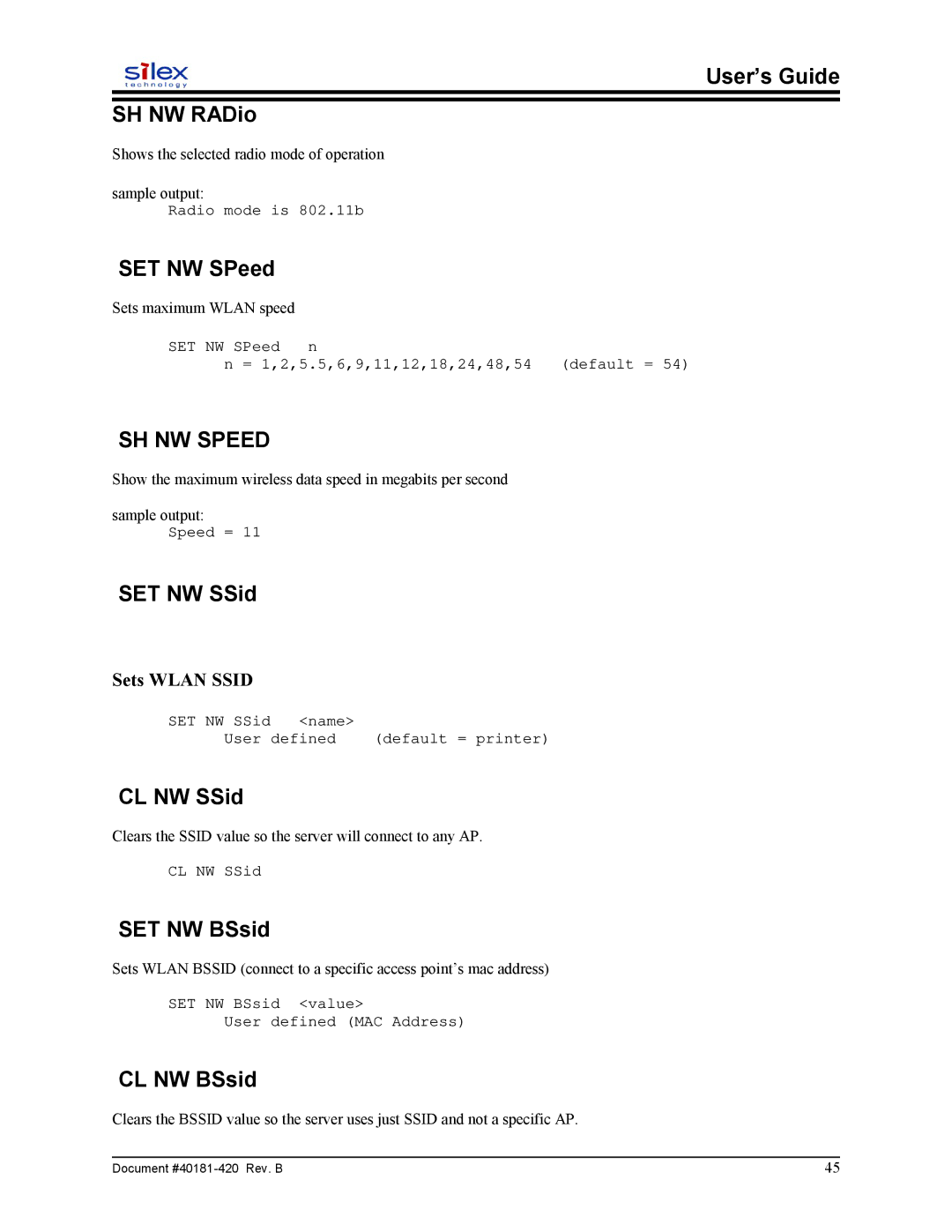 Sony SX-215 user manual SH NW Speed 