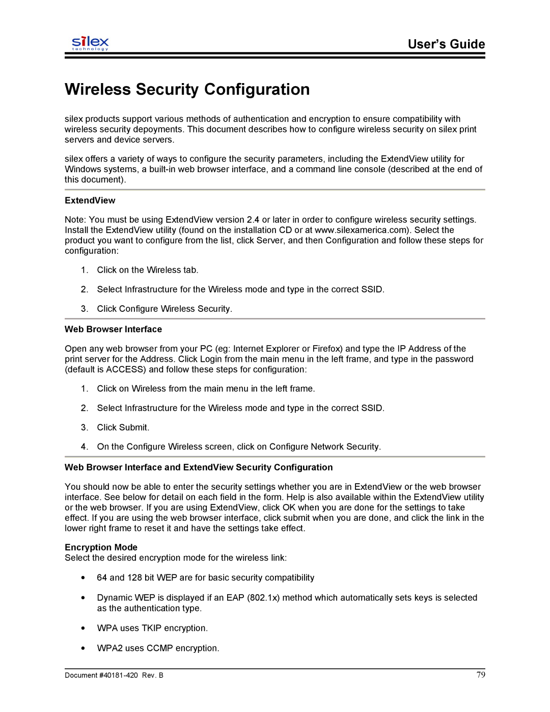 Sony SX-215 user manual Wireless Security Configuration, ExtendView 