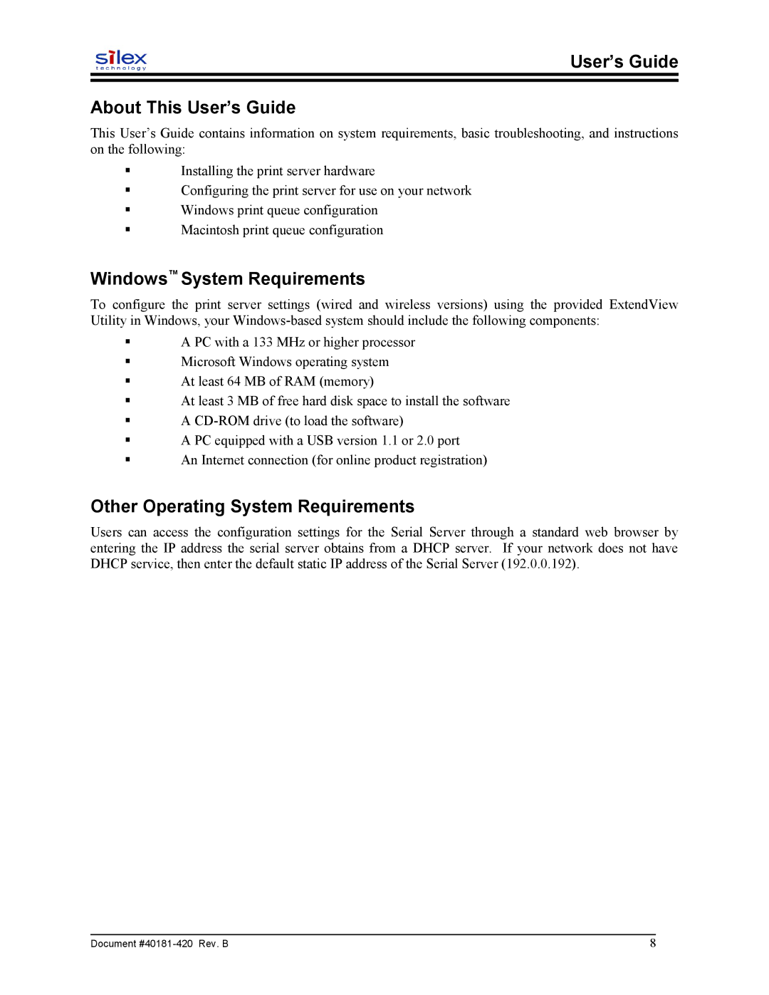 Sony SX-215 User’s Guide About This User’s Guide, Windows System Requirements, Other Operating System Requirements 