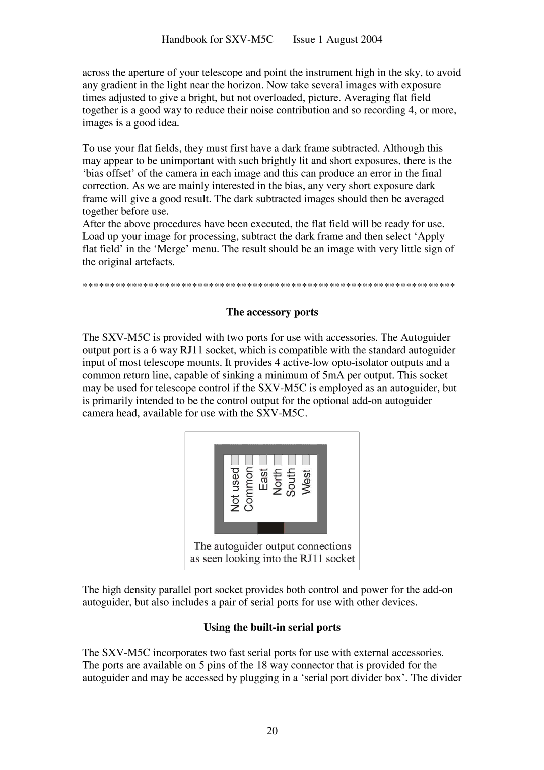 Sony SXV-M5C user manual Accessory ports, Using the built-in serial ports 