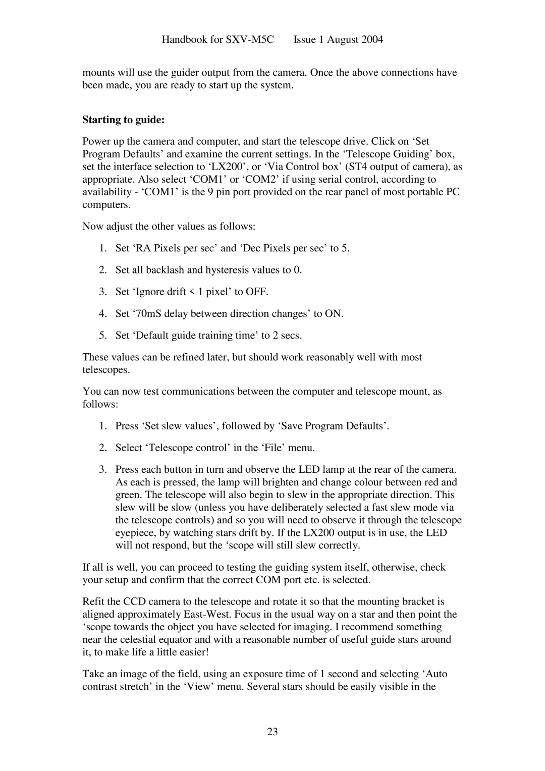 Sony SXV-M5C user manual Starting to guide 