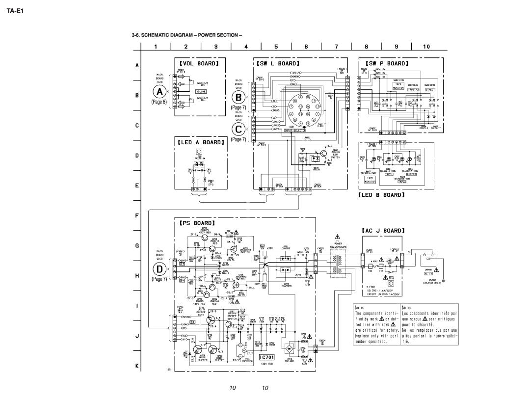 Sony TA-E1 manual Schematic Diagram - Power Section, Page 