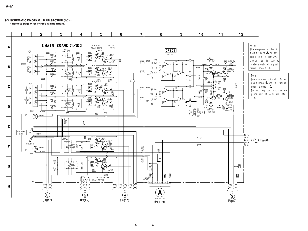 Sony TA-E1 manual Page, SCHEMATIC DIAGRAM - MAIN /3, Refer to page 9 for Printed Wiring Board 