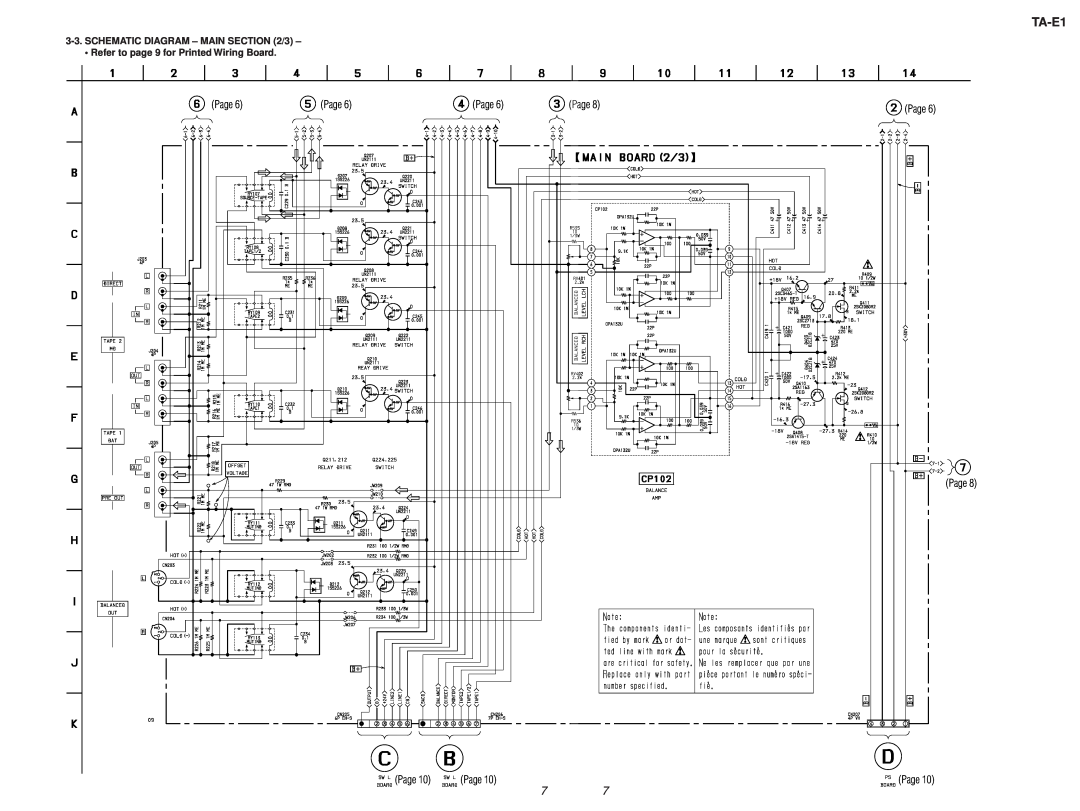 Sony TA-E1 manual Page Page, SCHEMATIC DIAGRAM - MAIN /3, Refer to page 9 for Printed Wiring Board 