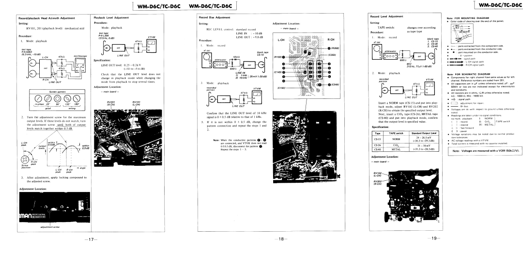 Sony WM-D6C, TC-D6C manual 