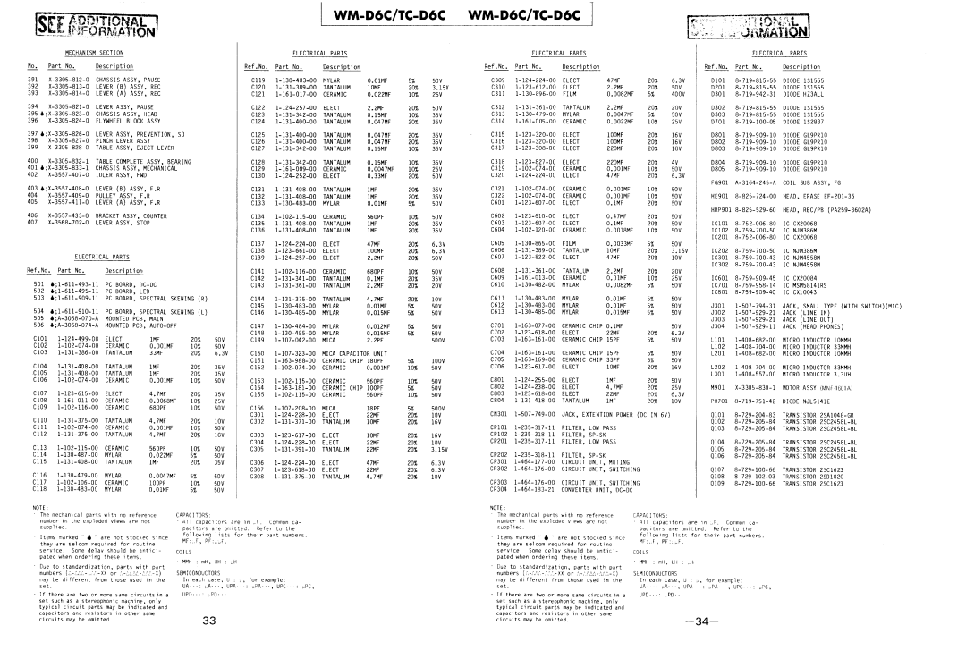 Sony TC-D6C, WM-D6C manual 
