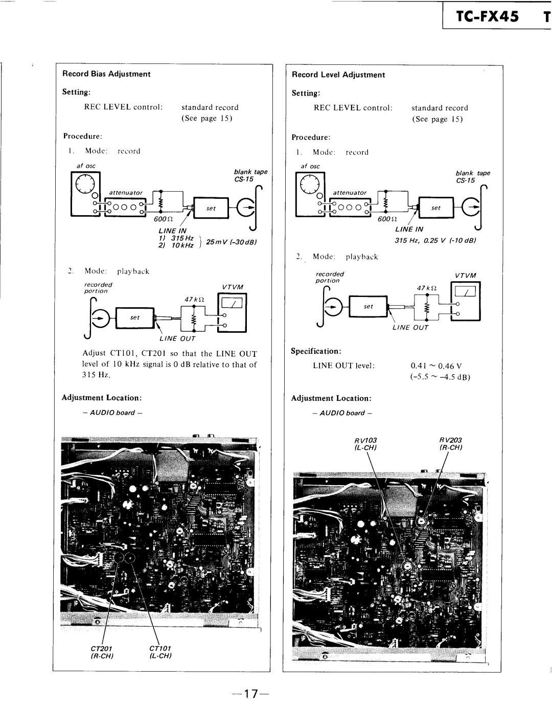 Sony TC-FX45 specifications 