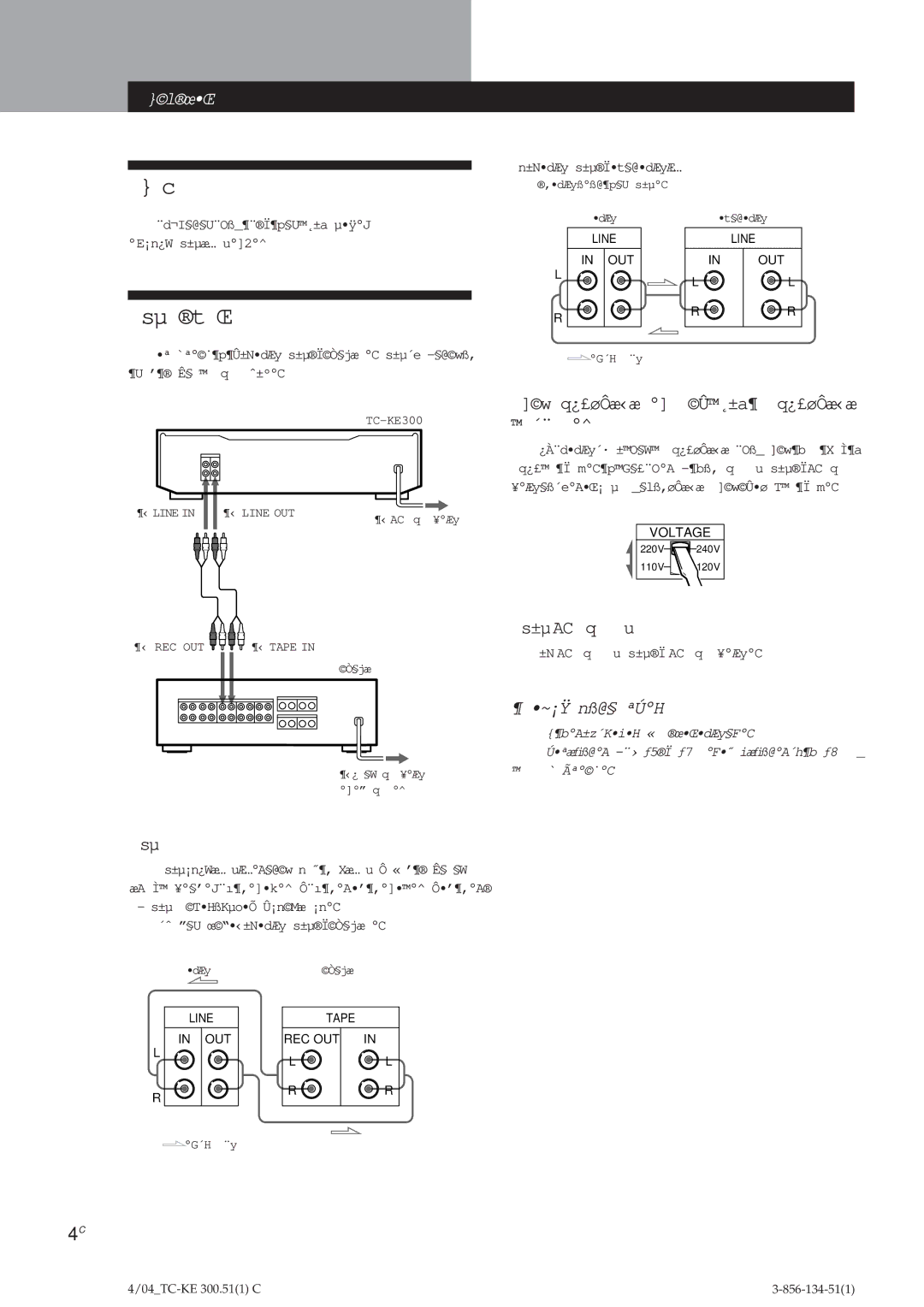 Sony TC-KE300 Sµ t Œ, ¨d¬I§@§U¨Oß¶¨Ï¶p§U˛±a µÿJ ¡n¿W s±µæ… u2, `ª˙¶p¶Û±NdÆy s±µÏÒ§jæ C s±µ´e -§@wß‚ ¶U ’¶ Ê§ q ˆ±ºC 