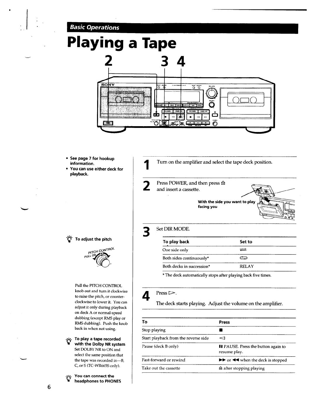 Sony TC-WR665S, TC-WR565 manual 