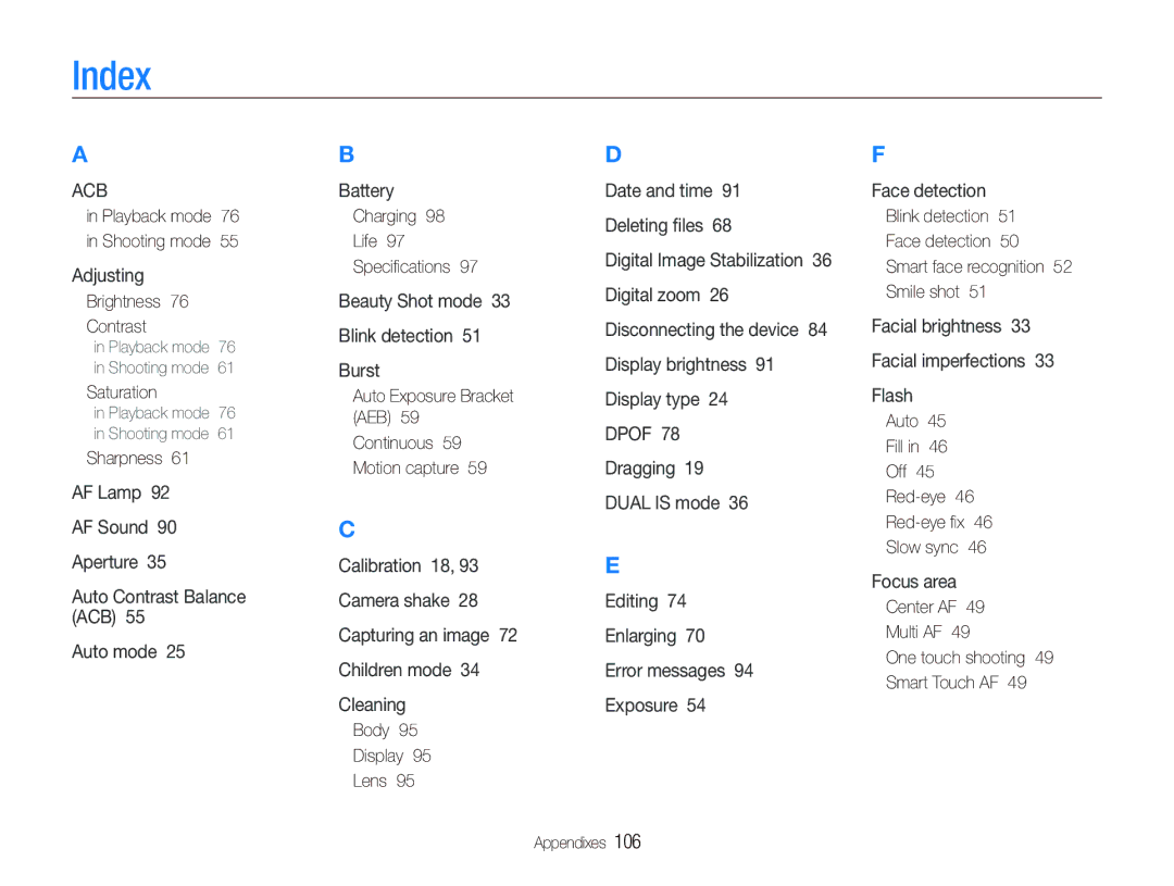 Sony TL220 user manual Index 