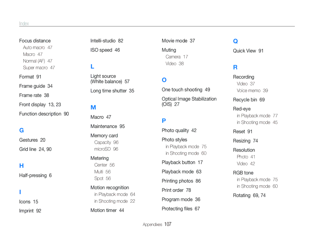 Sony TL220 user manual Index 