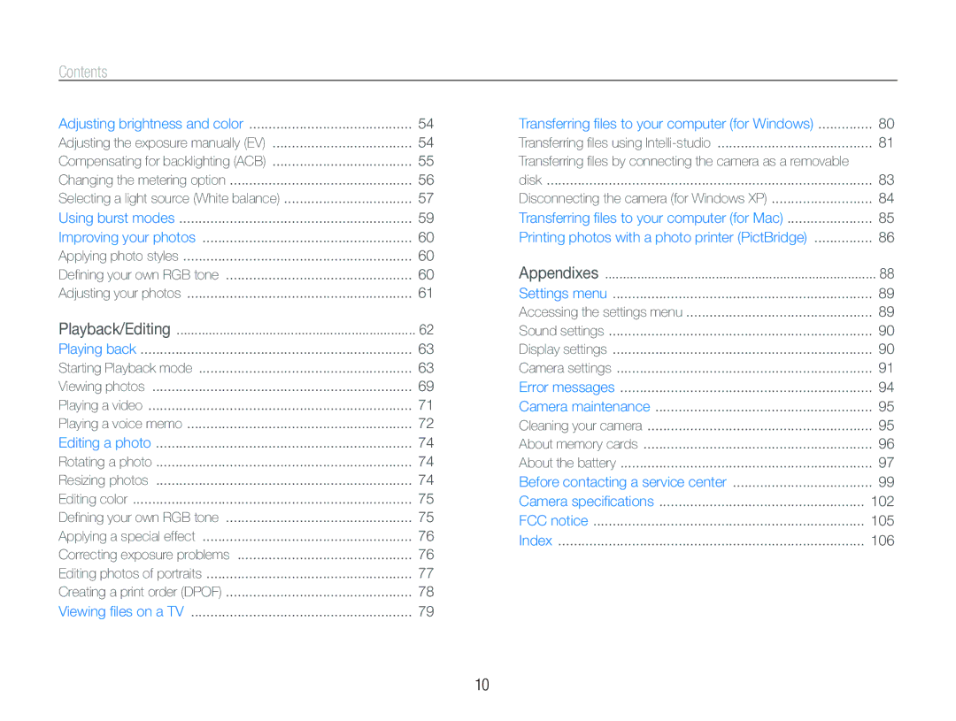 Sony TL220 user manual Contents 