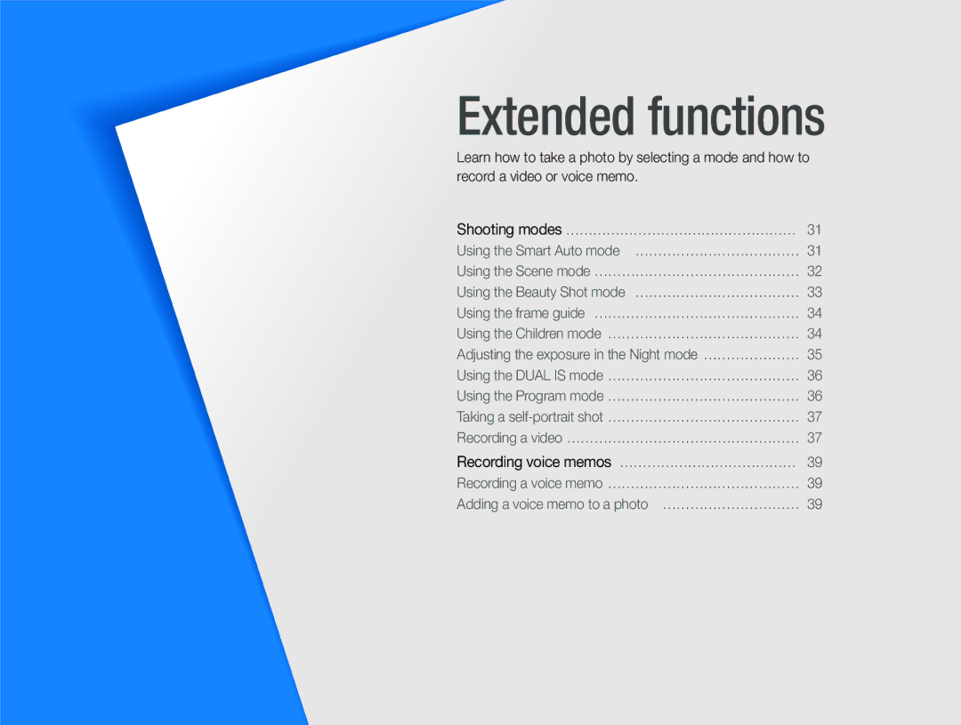 Sony TL220 user manual Extended functions 