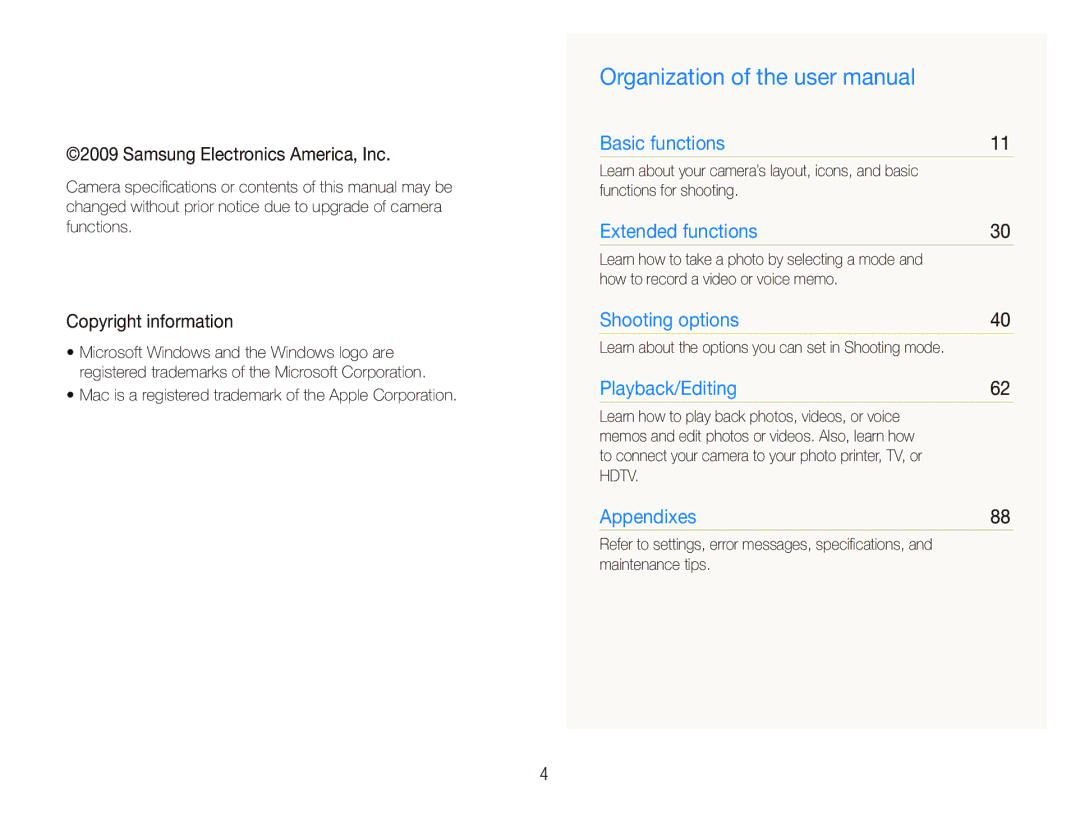 Sony TL220 user manual Samsung Electronics America, Inc, Copyright information 