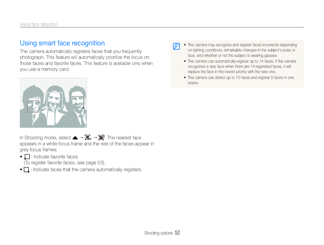 Sony TL220 user manual Using smart face recognition 