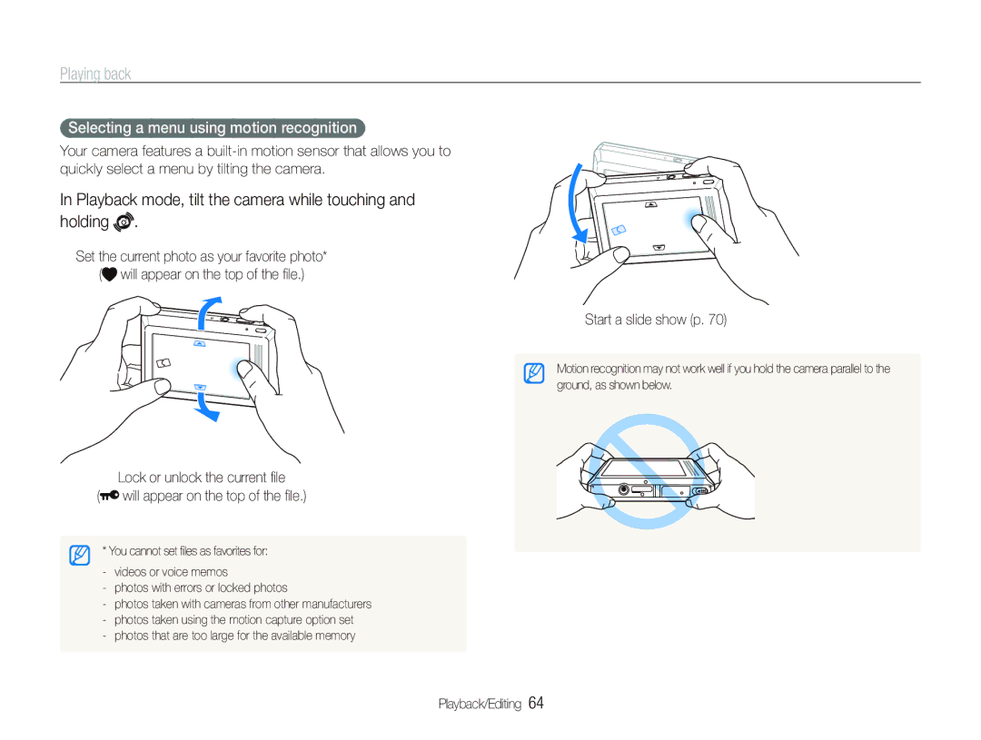 Sony TL220 user manual Playing back, Playback mode, tilt the camera while touching and holding, Start a slide show p 