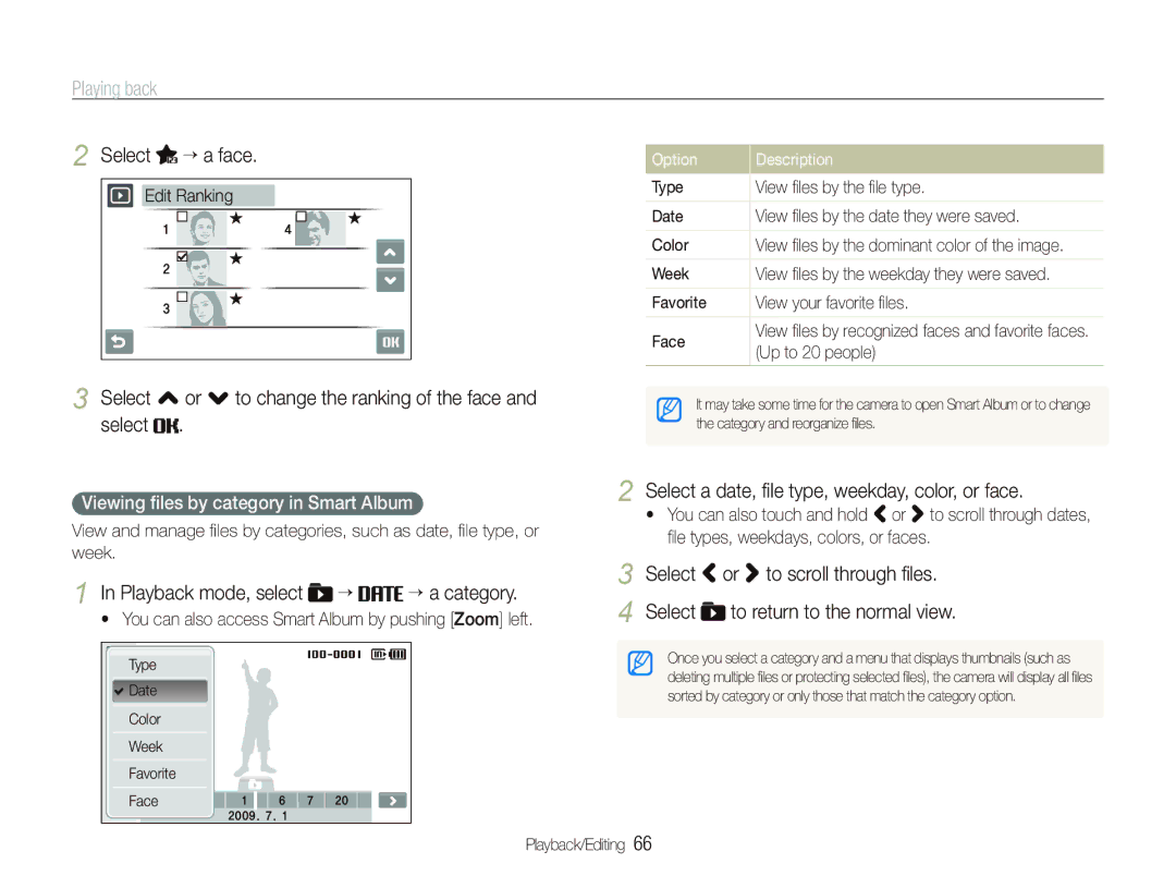 Sony TL220 user manual Select “ a face, Select , or . to change the ranking of the face and select 