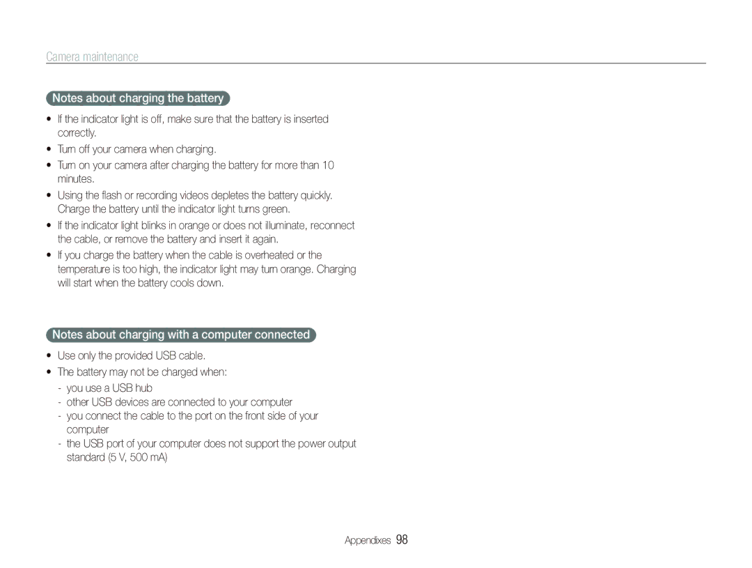 Sony TL220 user manual Camera maintenance 