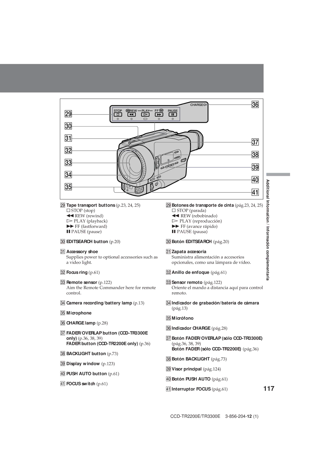 Sony CCD-TR2200E, TR3300E operating instructions 117 