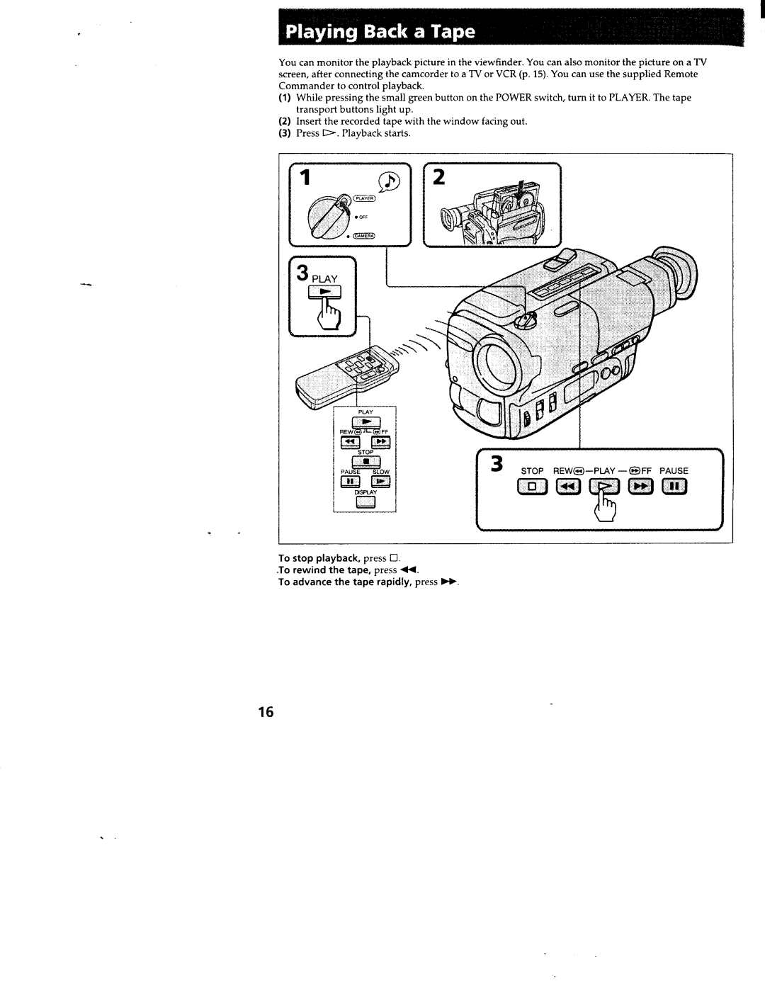 Sony TR73, TR76, TR93, TR83, CCD-TR36 manual 