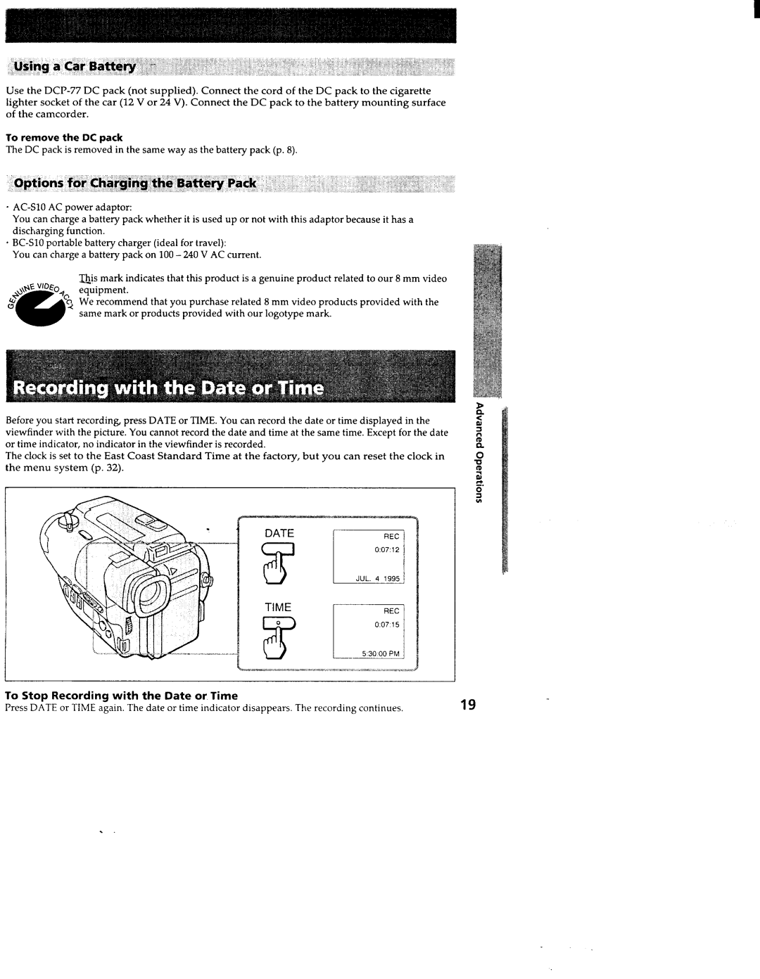 Sony CCD-TR36, TR76, TR73, TR93, TR83 manual 