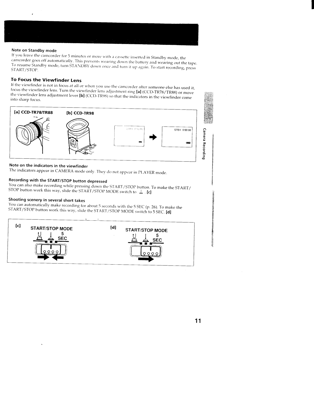 Sony CCD-TR78, TR98, TR88 manual 