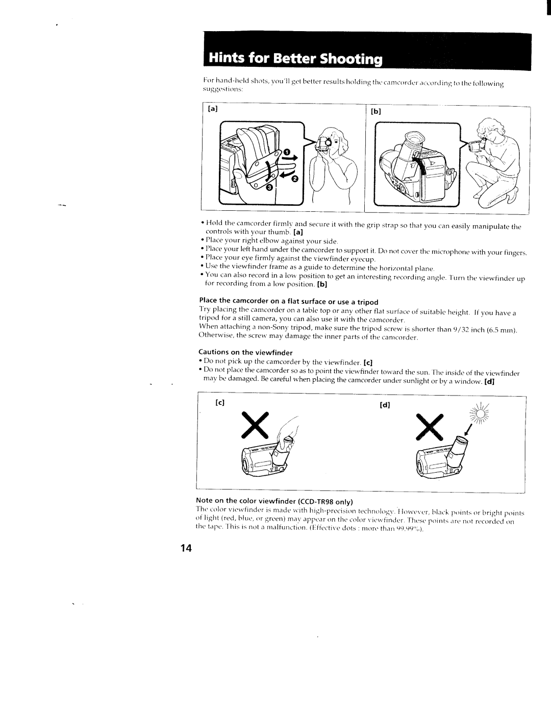 Sony CCD-TR78, TR98, TR88 manual 