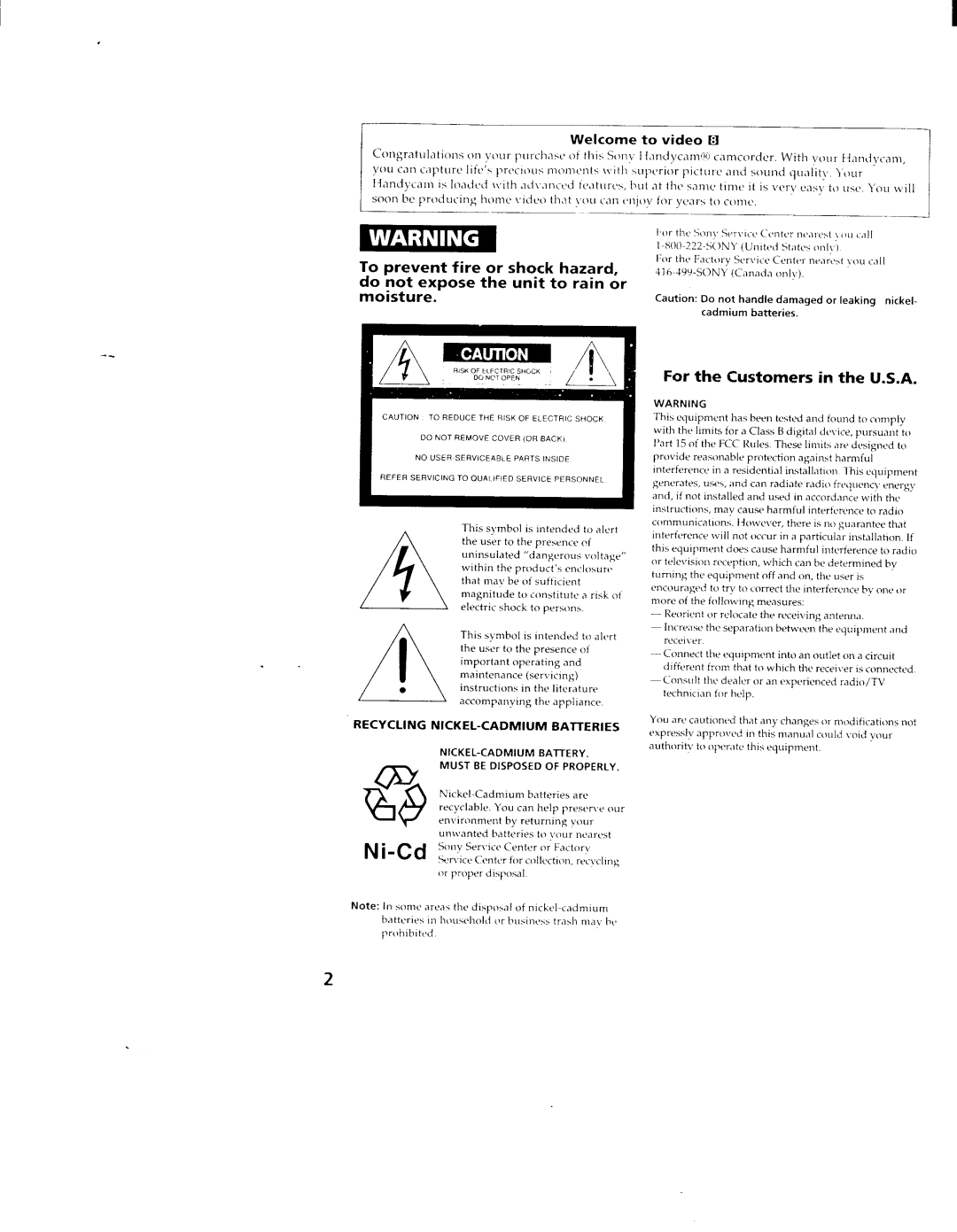 Sony CCD-TR78, TR98, TR88 manual 