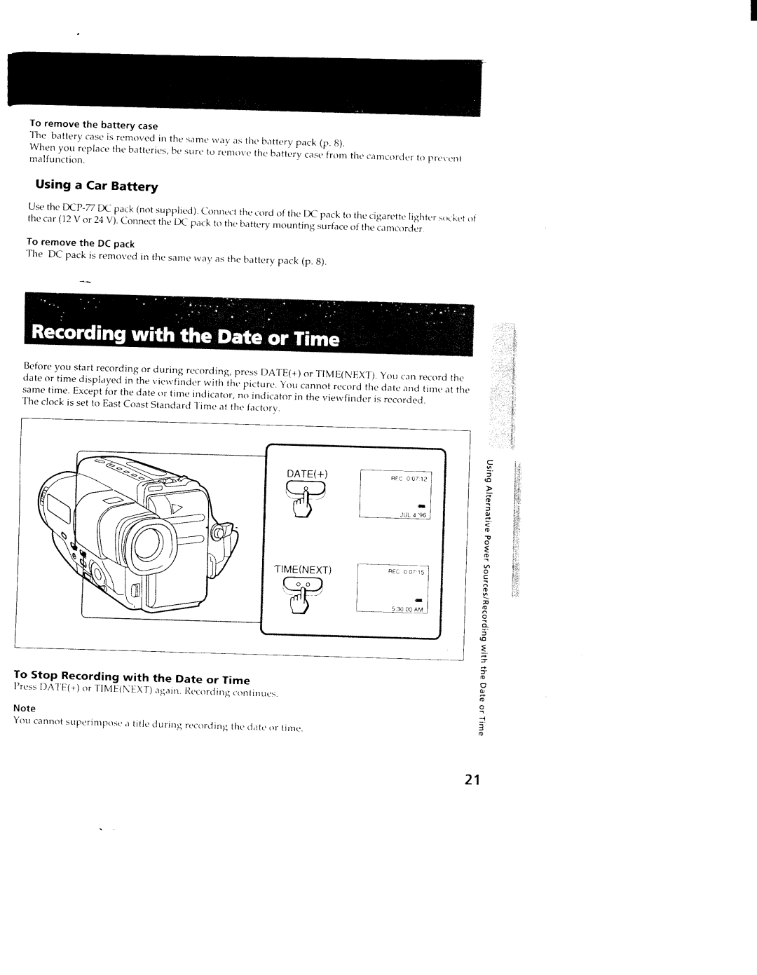 Sony TR98, TR88, CCD-TR78 manual 