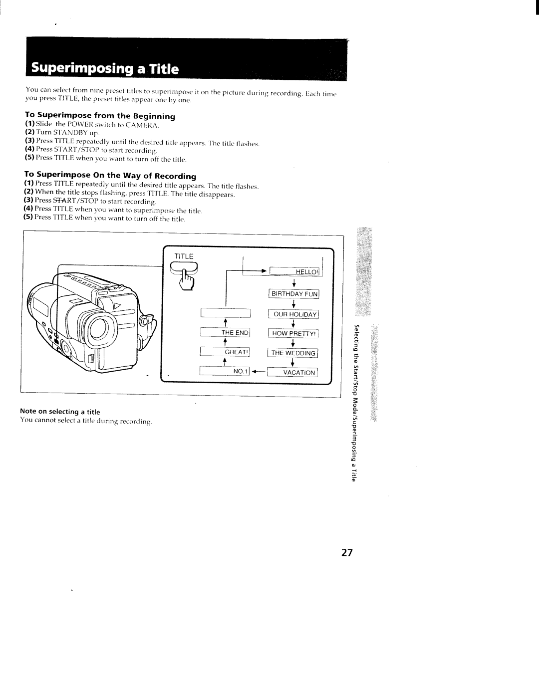 Sony TR98, TR88, CCD-TR78 manual 