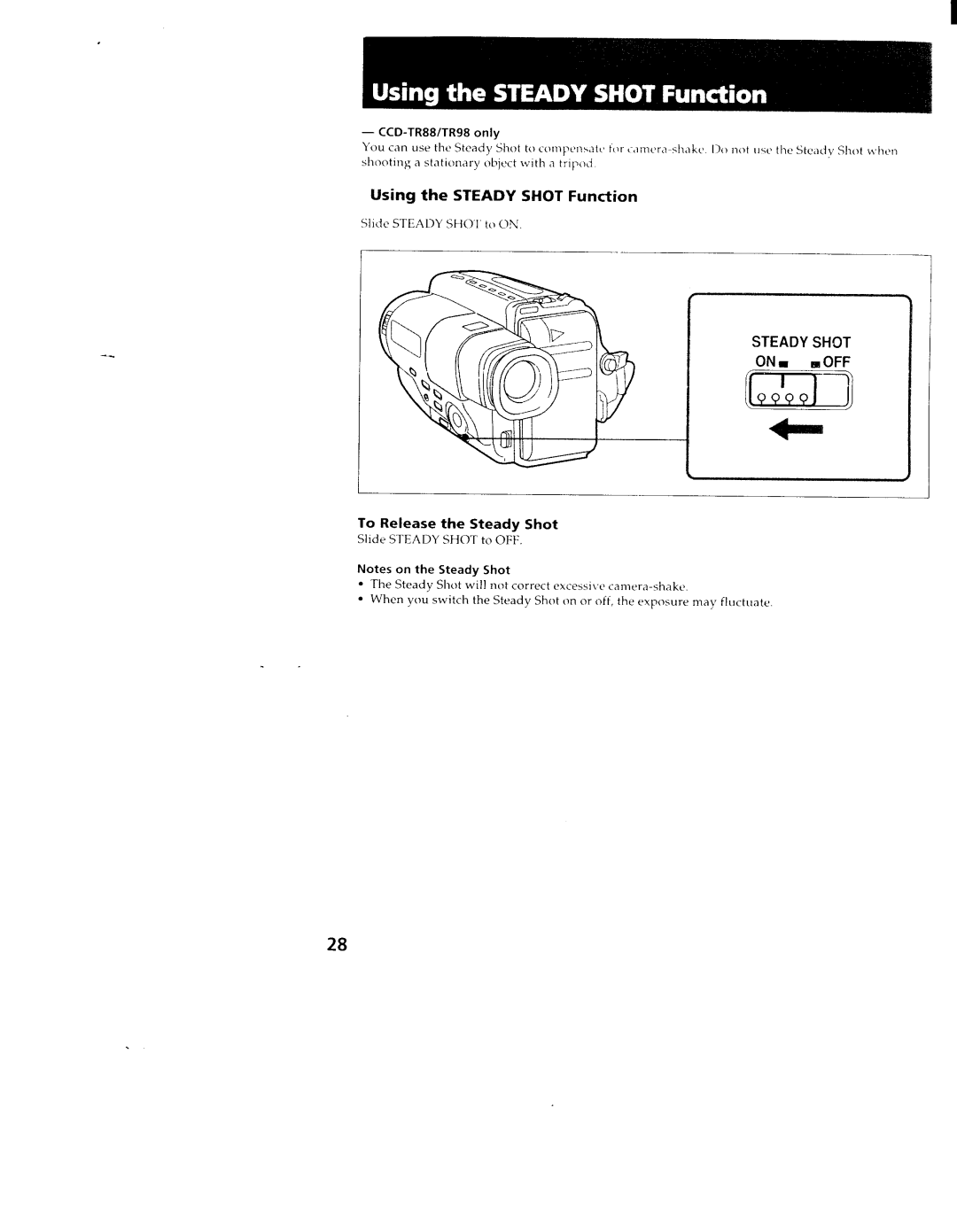 Sony TR88, TR98, CCD-TR78 manual 