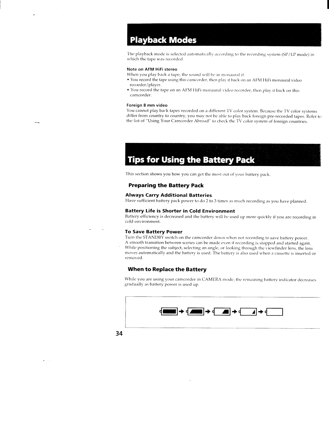 Sony TR88, TR98, CCD-TR78 manual 