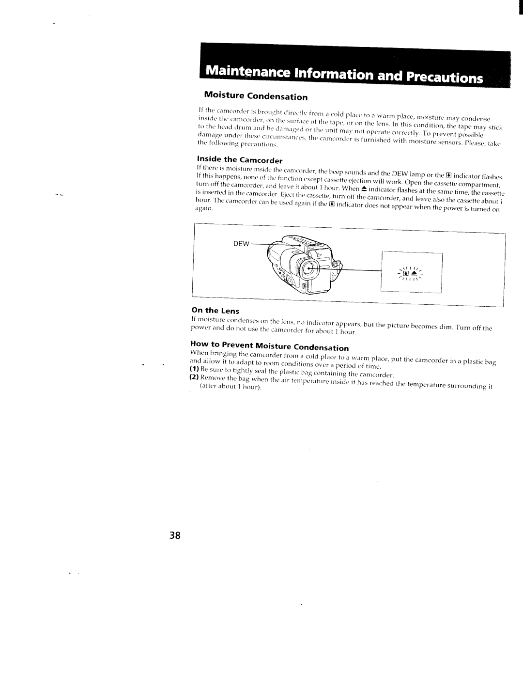 Sony CCD-TR78, TR98, TR88 manual 