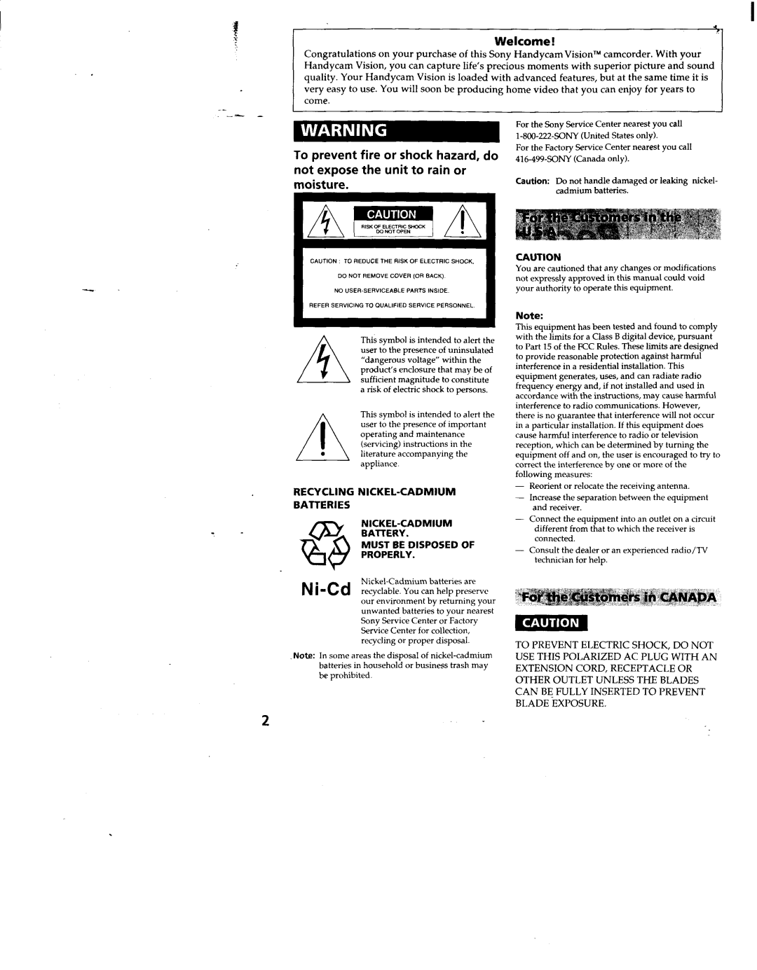 Sony TRV512, TRV53, TRV52, TRV312, CCD-TRV32 manual 