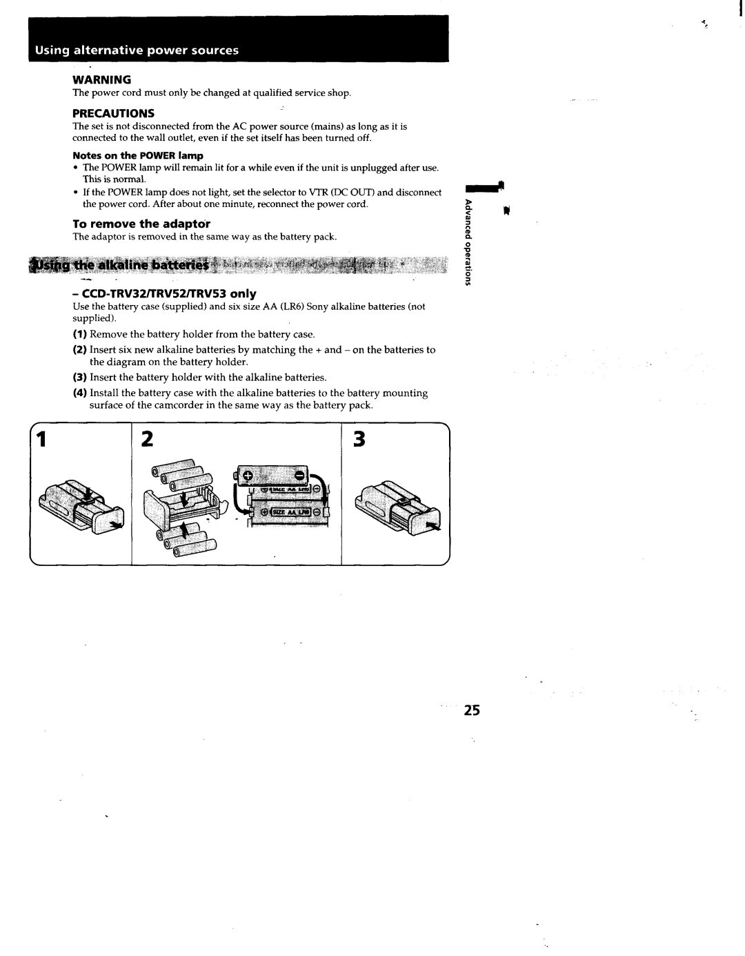 Sony TRV53, TRV52, TRV512, TRV312, CCD-TRV32 manual 