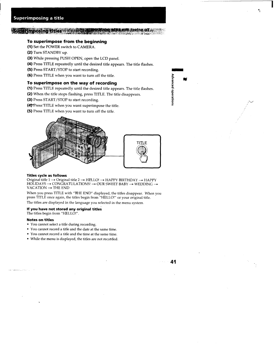 Sony TRV52, TRV53, TRV512, TRV312, CCD-TRV32 manual 