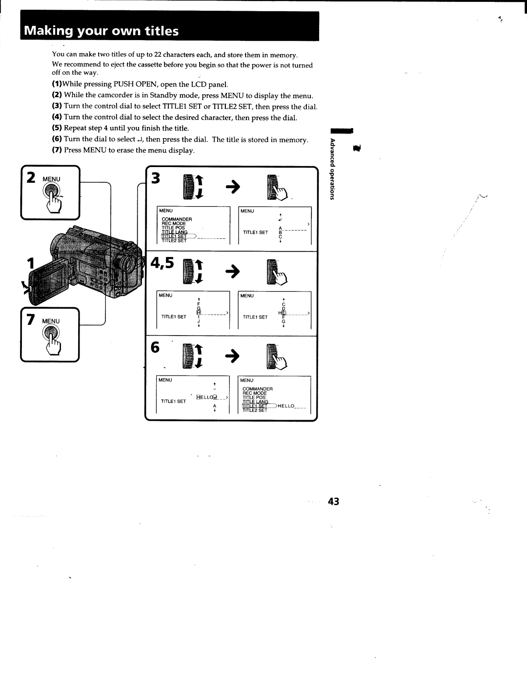 Sony TRV312, TRV53, TRV52, TRV512, CCD-TRV32 manual 