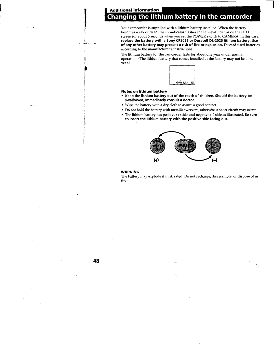 Sony TRV312, TRV53, TRV52, TRV512, CCD-TRV32 manual 