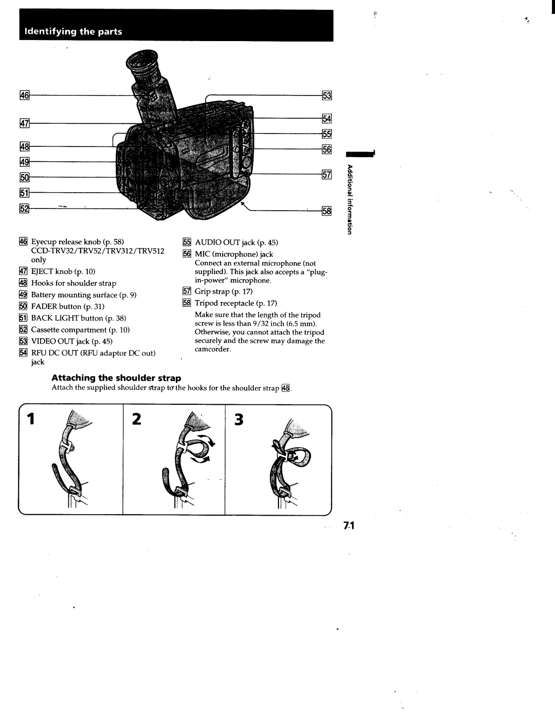 Sony TRV52, TRV53, TRV512, TRV312, CCD-TRV32 manual 