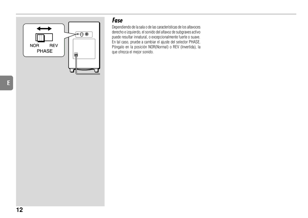 Sony TS-WM7 manual Fase 