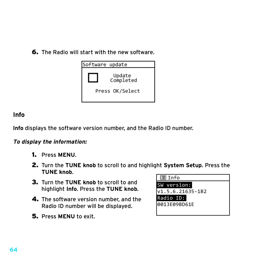 Sony TTR1 manual Info, To display the information 