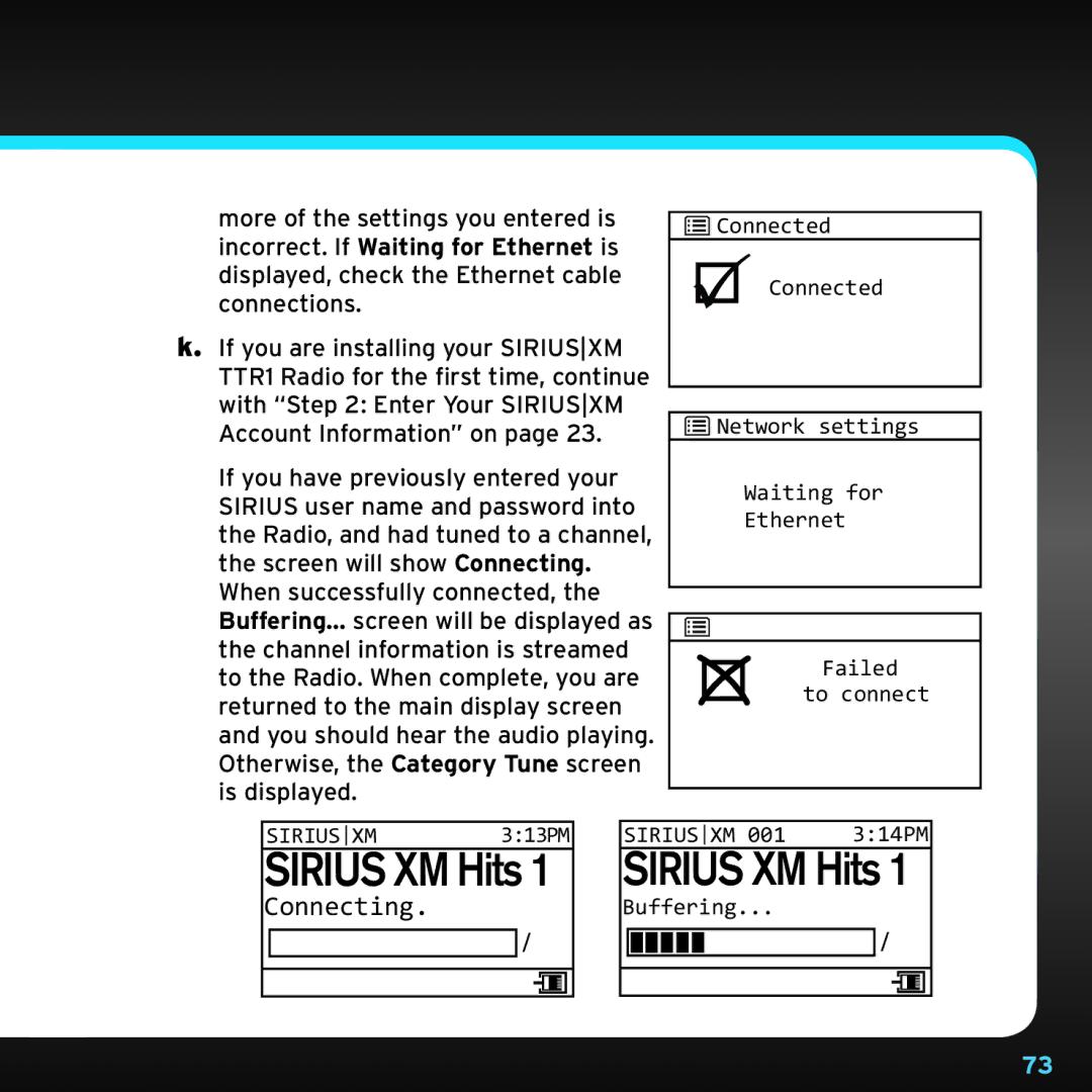 Sony TTR1 manual Sirius XM Hits 