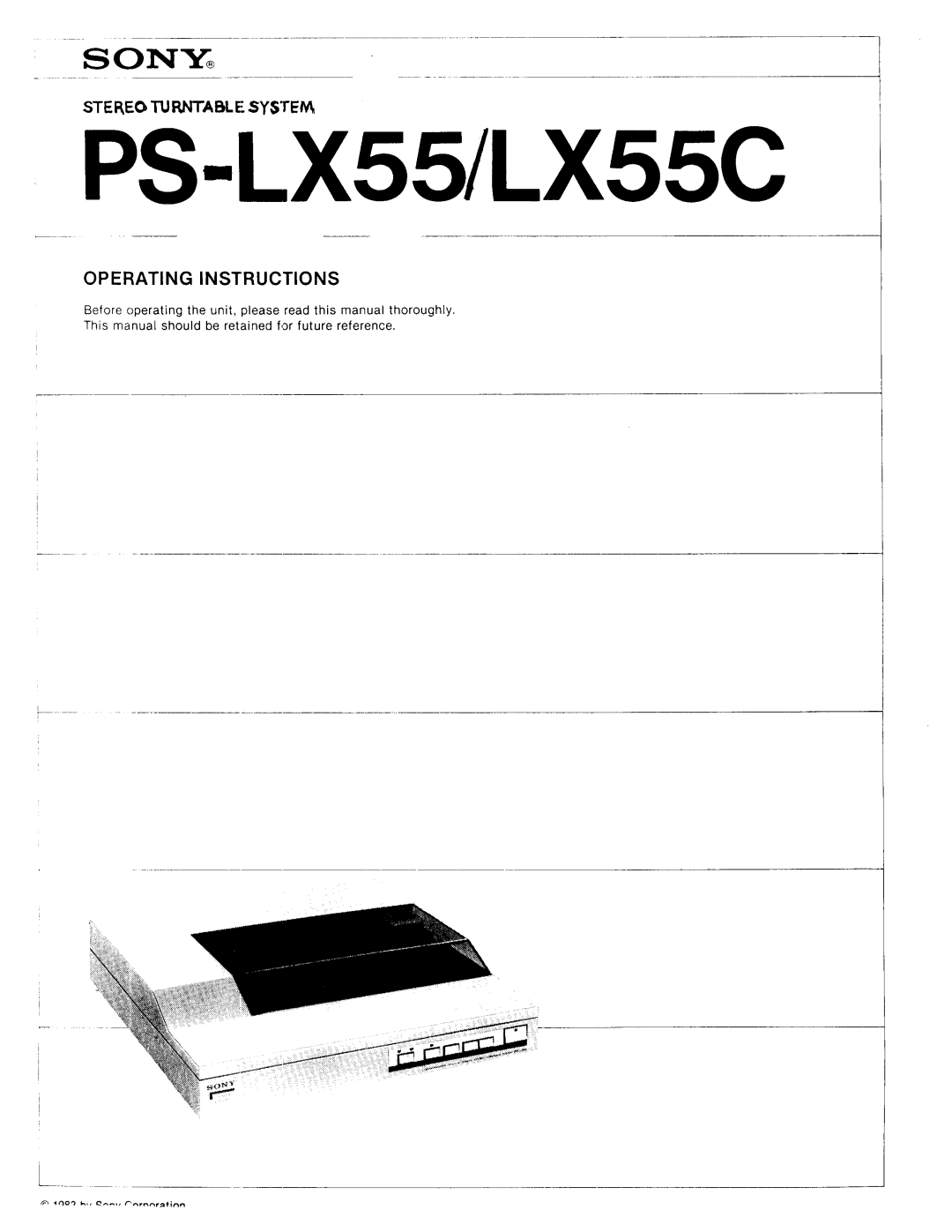 Sony Turntable, 406, PS-LX55C manual 