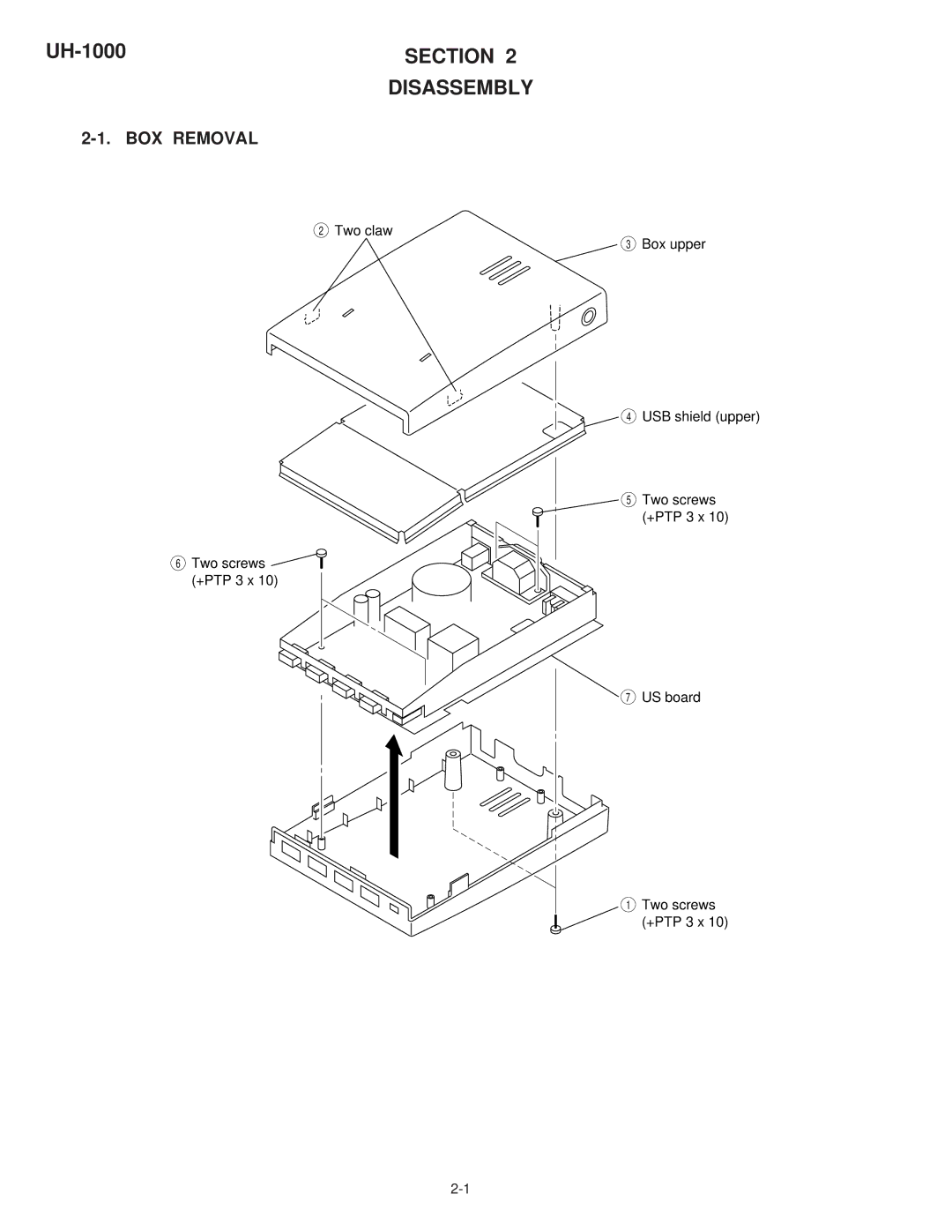 Sony service manual UH-1000SECTION Disassembly, BOX Removal 