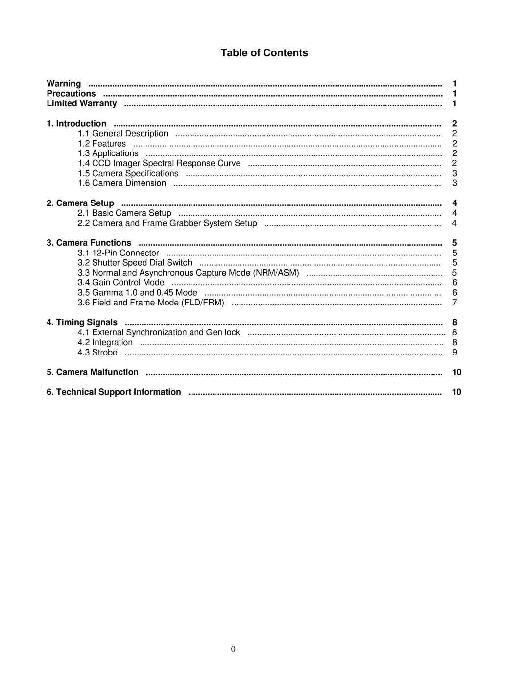 Sony UM-100, UM-101 user manual Table of Contents 